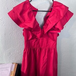 Zara Vibrant Pink Ruffle Mini Dress